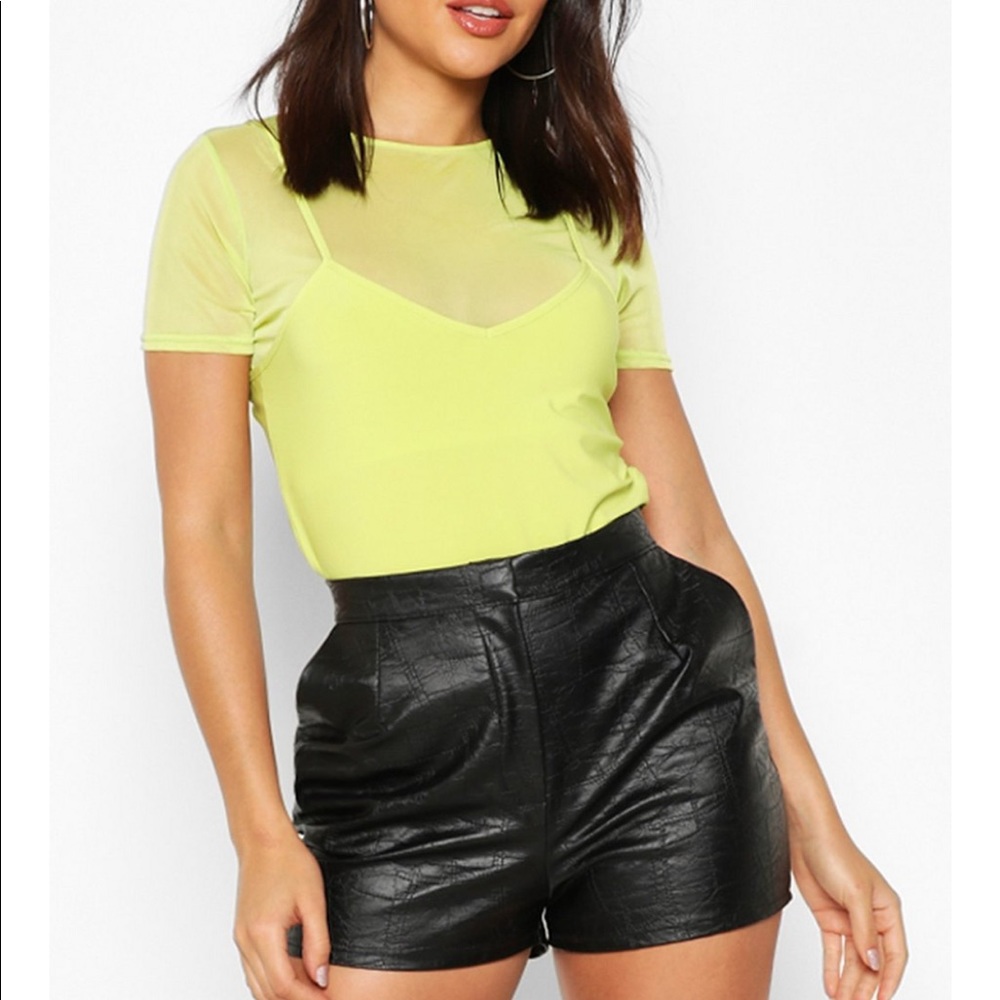 Neon two in 1 mesh crop top
